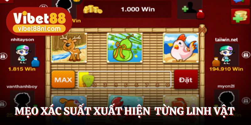 Mẹo phân tích xác suất xuất hiện của từng linh vật